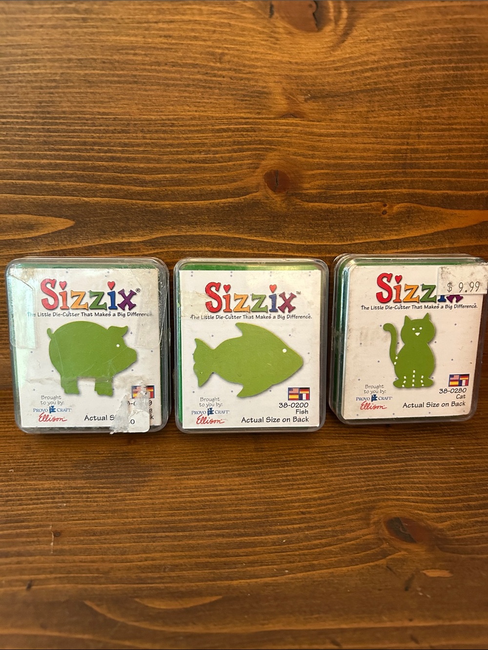 Sizzix Green Pig Fish Cat Die-Cut Shapes Set